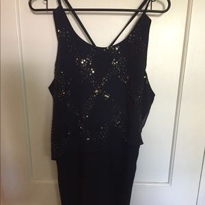 NWT Blue beaded detail cocktail dress!